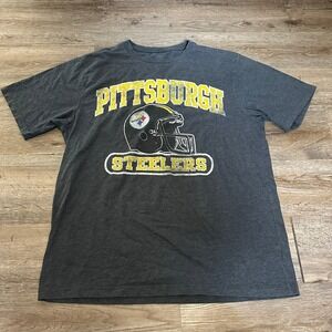 Retro Sport Pittsburgh Steelers T Shirt Mens Large Gray Heather Graphic NFL